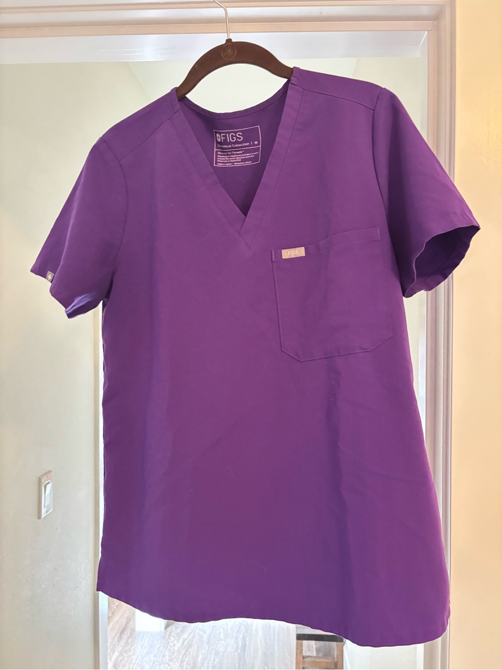 FIGS Women's V-Neck Scrub Top in Purple